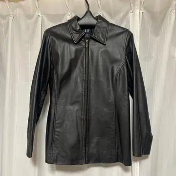 GAP 천연 가죽 가죽 자켓 S 블랙 심플 스테디셀러