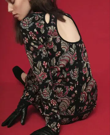 MULLER 백 버튼 꽃 패턴 니트