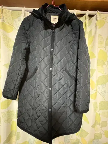 새상품급 BEAMS HEART 퀼팅 후드 블루종 L 네이비