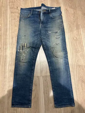Japan Blue W/34 데미지 데님