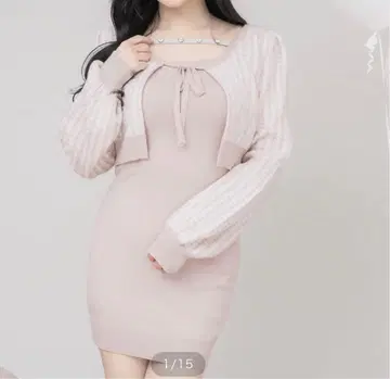 pium 피움 비쥬 테이프 니트 원피스