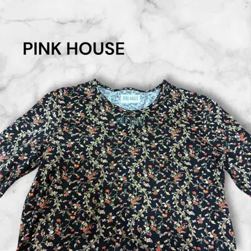 새상품급 핑크하우스 이치고 패턴 긴팔 티셔츠 블랙 티셔츠 일본제 Y2K