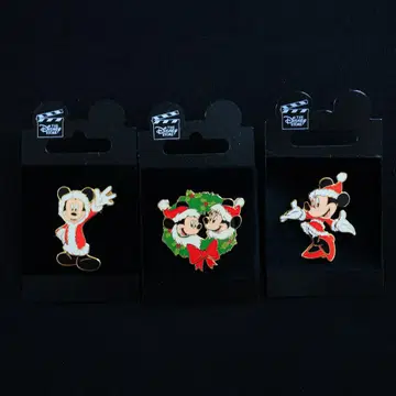디즈니 스토어 산타클로스 코스튬 미키 미니 핀 3개