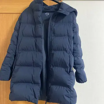 UNIQLO 후드 달린 네이비 다운 자켓 S