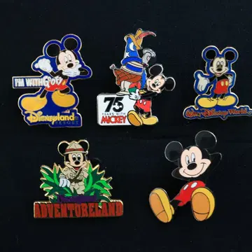 해외 디즈니 파크 미키마우스 핀 배지 5개 세트