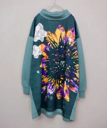 스칼라 133731: 대형 꽃 레이스 부착 모크넥 튜닉