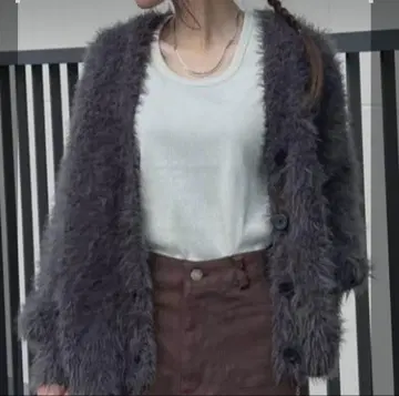 JEANASIS 그레이 퍼 가디건