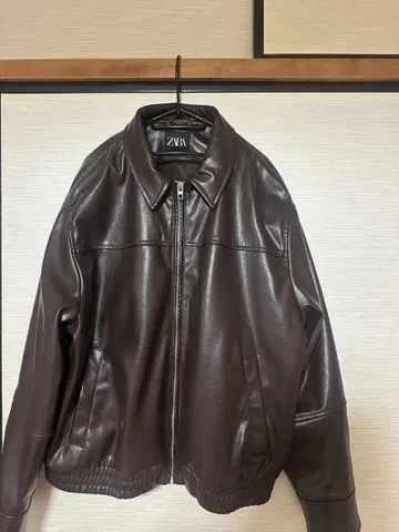 ZARA 브라운 가죽 자켓