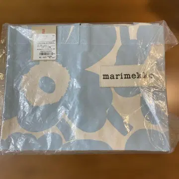 새상품 marimekko 패브릭 백 44x43 스카이블루
