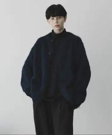 다크 네이비 오버 사이즈 니트 가디건 remer 정가 7920엔