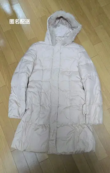 [ 익명 배송 ] 베이지 후드 부착 롱 다운 자켓