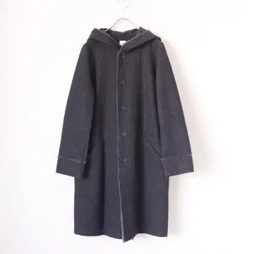 nume 인디고 롱 코트 후디 데님조 M 사이즈 네이비