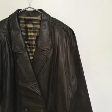 [재팬 빈티지] 에코 가죽 좋은 실루엣 플리츠 가죽 자켓