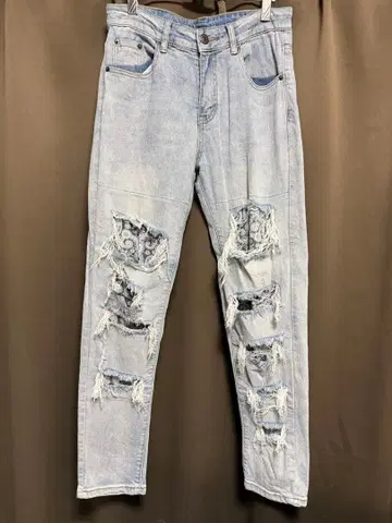 데미지 진 스키니 데님