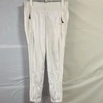 adidas 화이트 캐주얼 팬츠 화이트 헬스장 라인