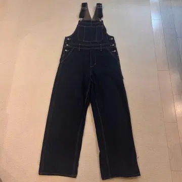 다크 블루 와이드 레그 오버롤