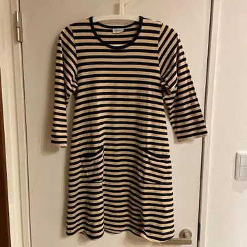 marimekko 스트라이프 긴팔 원피스