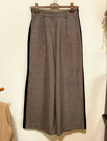 플레이인피플 울 와이드 팬츠 브라운 계열