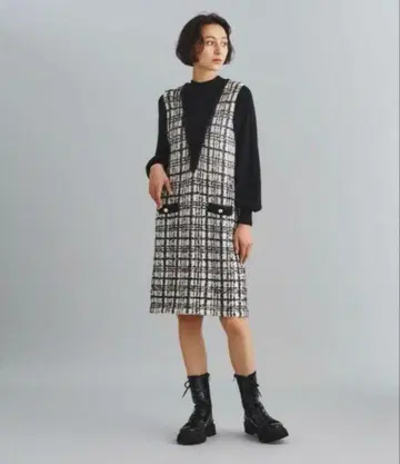 diagram 트위드 니트 원피스