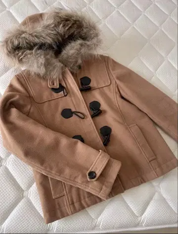 원웨이 더플 코트 카멜 퍼 포함