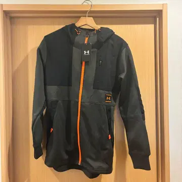 UNDER ARMOUR 풀 집업 후드티 그레이/블랙/오렌지