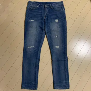 AKM 에이케이엠 데미지 가공 리페어 가공 맨투맨 데님 팬츠 M