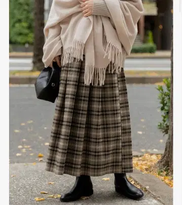 라메 체크 턱 개더 스커트 URBAN RESEARCH DOORS