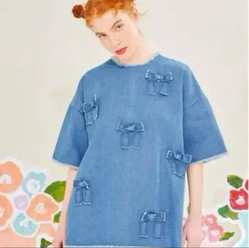 [레어] poppy 메니 리본 데님 상의 아사기니뇨