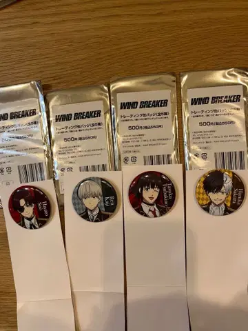 WIND BREAKER 패밀리마트 캔뱃지 소방&카지&츠바키노&벚꽃