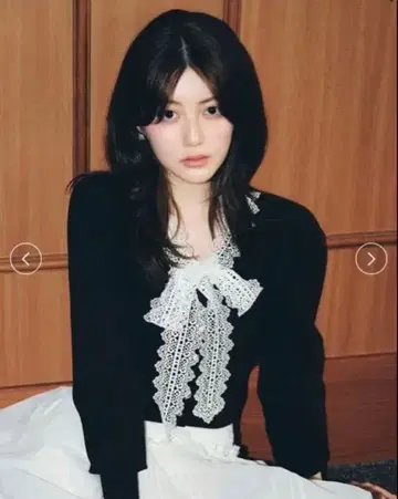 레이스 보타이 가디건 snidel