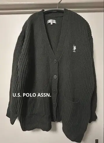 U.S. POLO ASSN. 다크 그레이 가디건 F