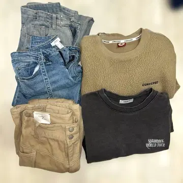 여성용 겨울 의류 상하의 5점 묶음 판매