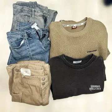 여성용 겨울 의류 상하의 5점 묶음 판매