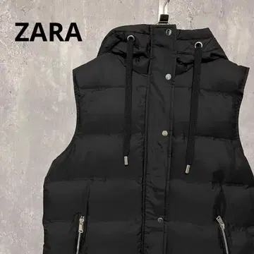 새상품급 ZARA 충전솜 후드 부착 롱 베스트 고급스러운 캐주얼 심플
