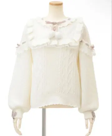 [ LIZLISA ] 화이트 프릴 니트