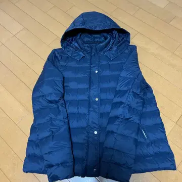 ZARA BASIC 후드 부착 다운 자켓 M 네이비