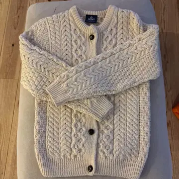 aran 아이보리 케이블 니트 가디건