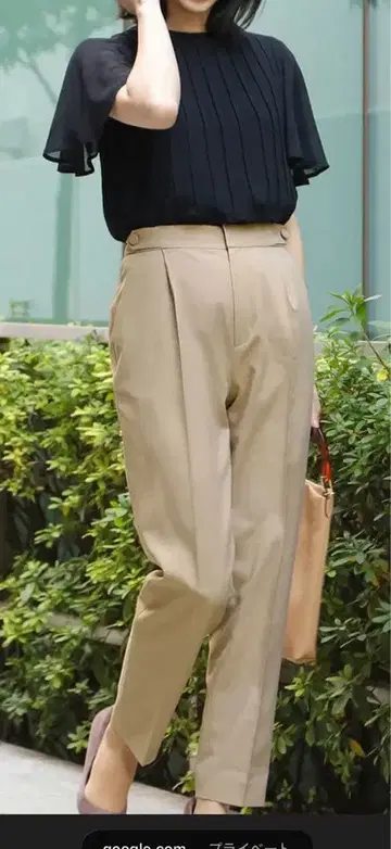 원턱 스트레이트 팬츠 베이지 여성용