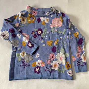 YUKIKO HANAI 니트 여성용 꽃무늬 10호