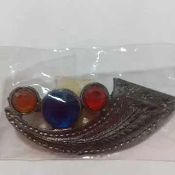 물결 디자인 브로치 파랑빨강오렌지 (미사용 새상품)