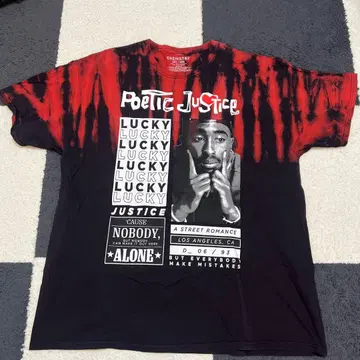 Poetic Justice 타이 다이 T셔츠 2XL 구제 의류 반티