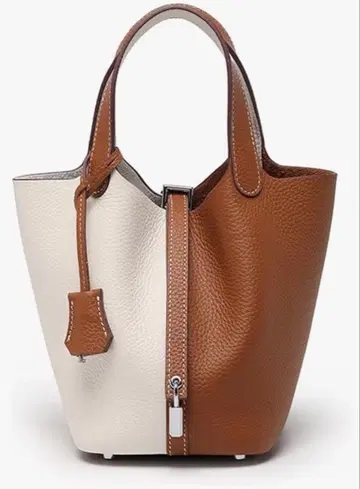 피코탄 PM 스타일 천연 가죽 핸드백 큐브 백 큐브형 백