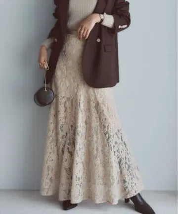 [ 새상품급 ] anuans 벨로아 레이스 내로우 스커트 M