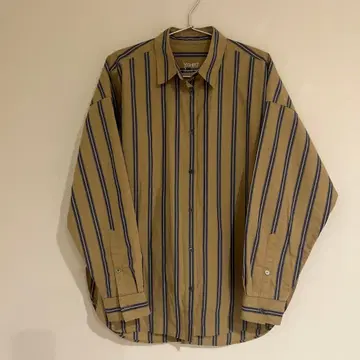 야누크 스트라이프 긴팔 셔츠 풀오버 베이지