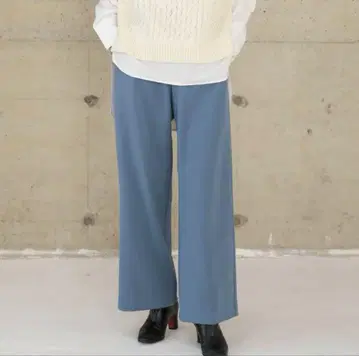 트로아 컷 조젯 세미 와이드 팬츠 사이즈 2 블루