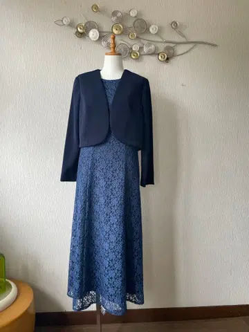 전체 레이스 롱 드레스 긴팔 자켓 포함