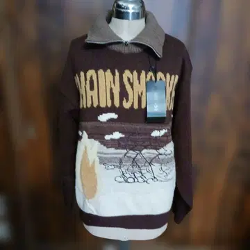 택 포함 니트 스웨터