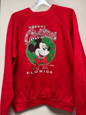 빈티지 velvasheen 크리스마스 미키마우스 맨투맨