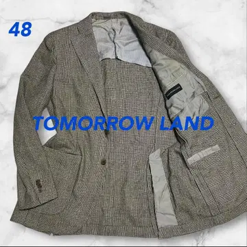 [ 새상품급 ] 투모로우랜드 테일러드 글렌체크 캐시미어 혼방 그레이 L