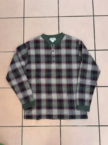 70s-80s L.L.Bean 헨리넥 체크 USA제